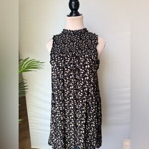 Böhme Floral Smocked Sleeveless Dress | Boho Tunic Mini Dress